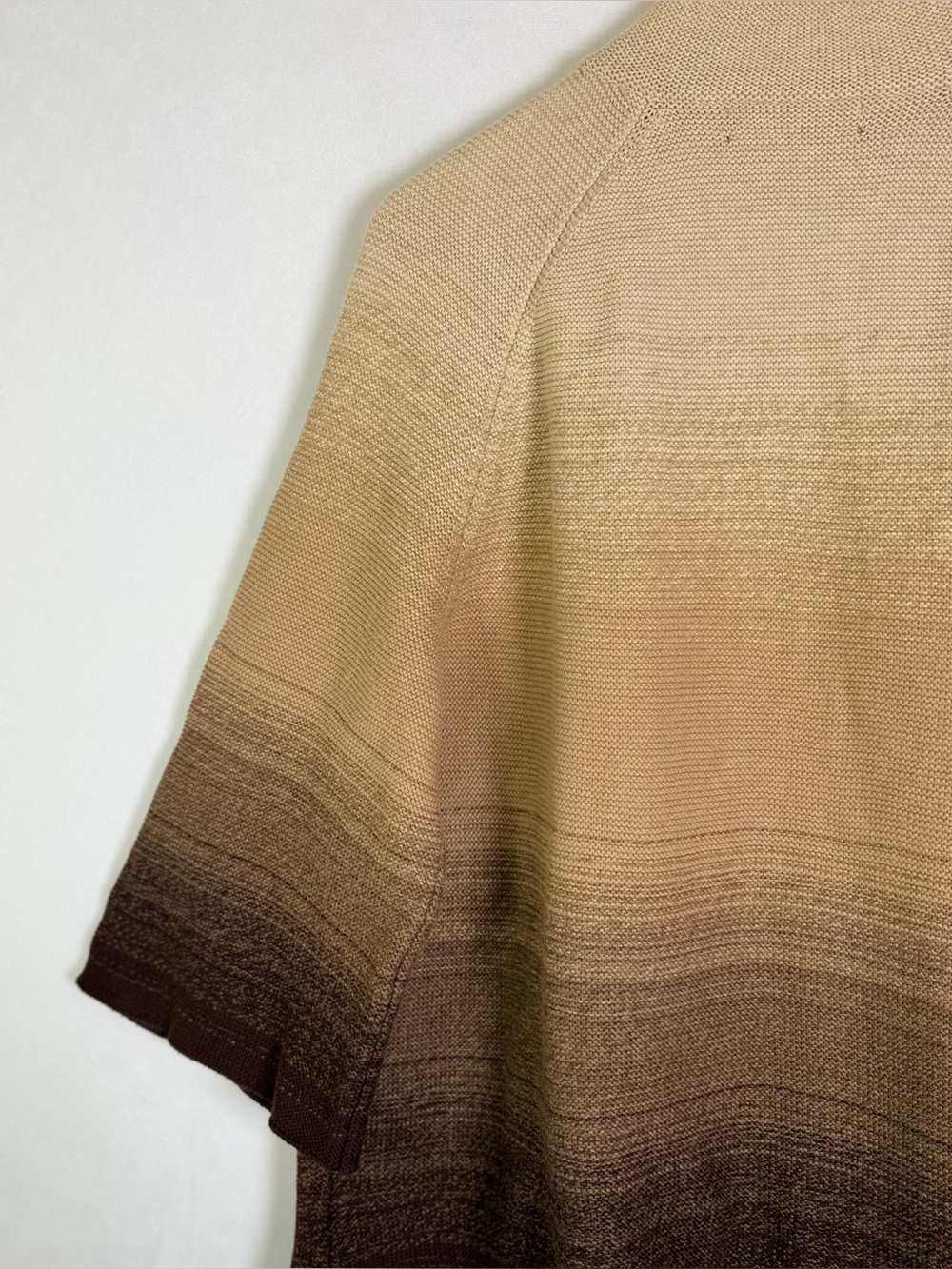 Jones New York Women 2X Ombre Cotton Cardigan Brown Cream Bell Sleeve Sweater - Picture 9 of 9